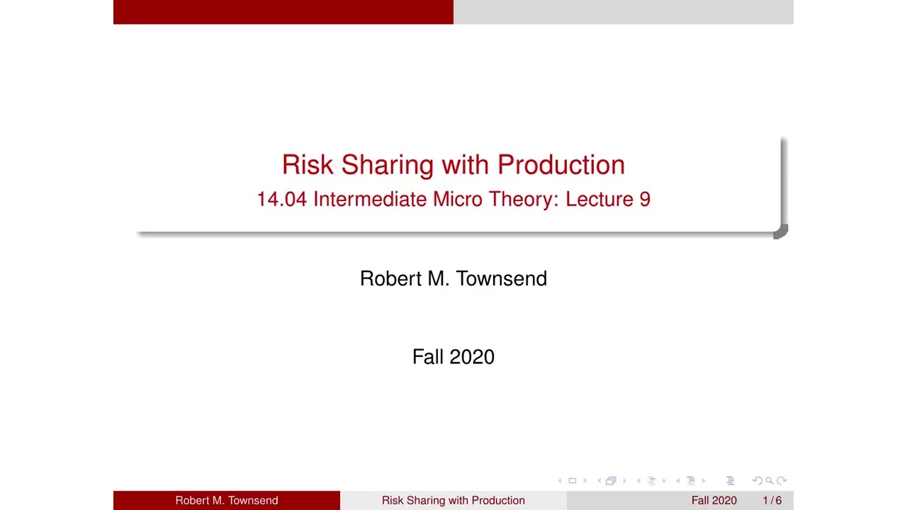 Lecture 9: Risk-Sharing with Production