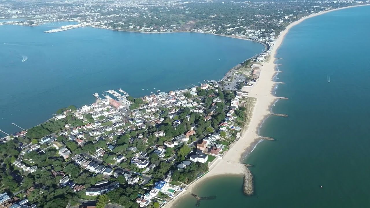 BRITISH AERIAL VIEWS: SANDBANKS Poole Dorset UK