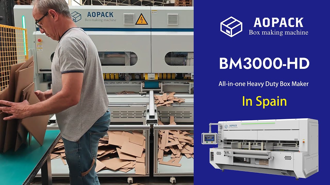 BM3000-HD Heavy Duty Box Maker Machine at the Spain Customer Site.