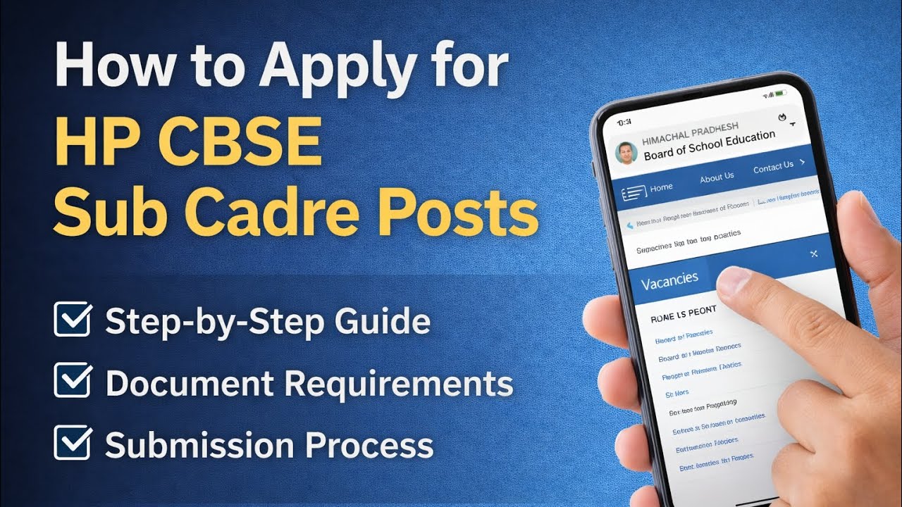 How to Apply for HP CBSE Sub Cadre Posts 2026 | Step by Step Application Process |  Screening Test