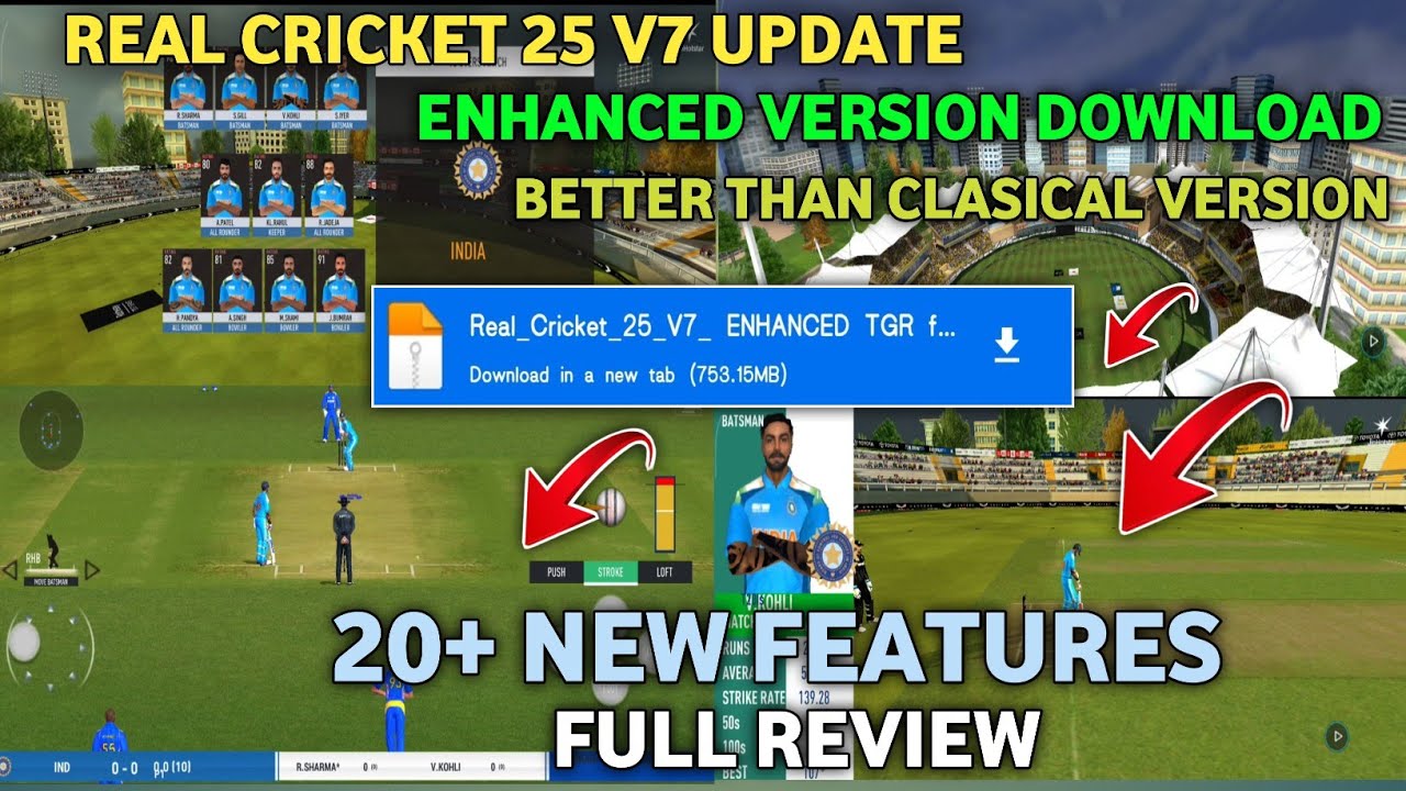 Real Cricket 25 V7 Enhanced Version Update! Rc 25 V7 Update Full Review 
