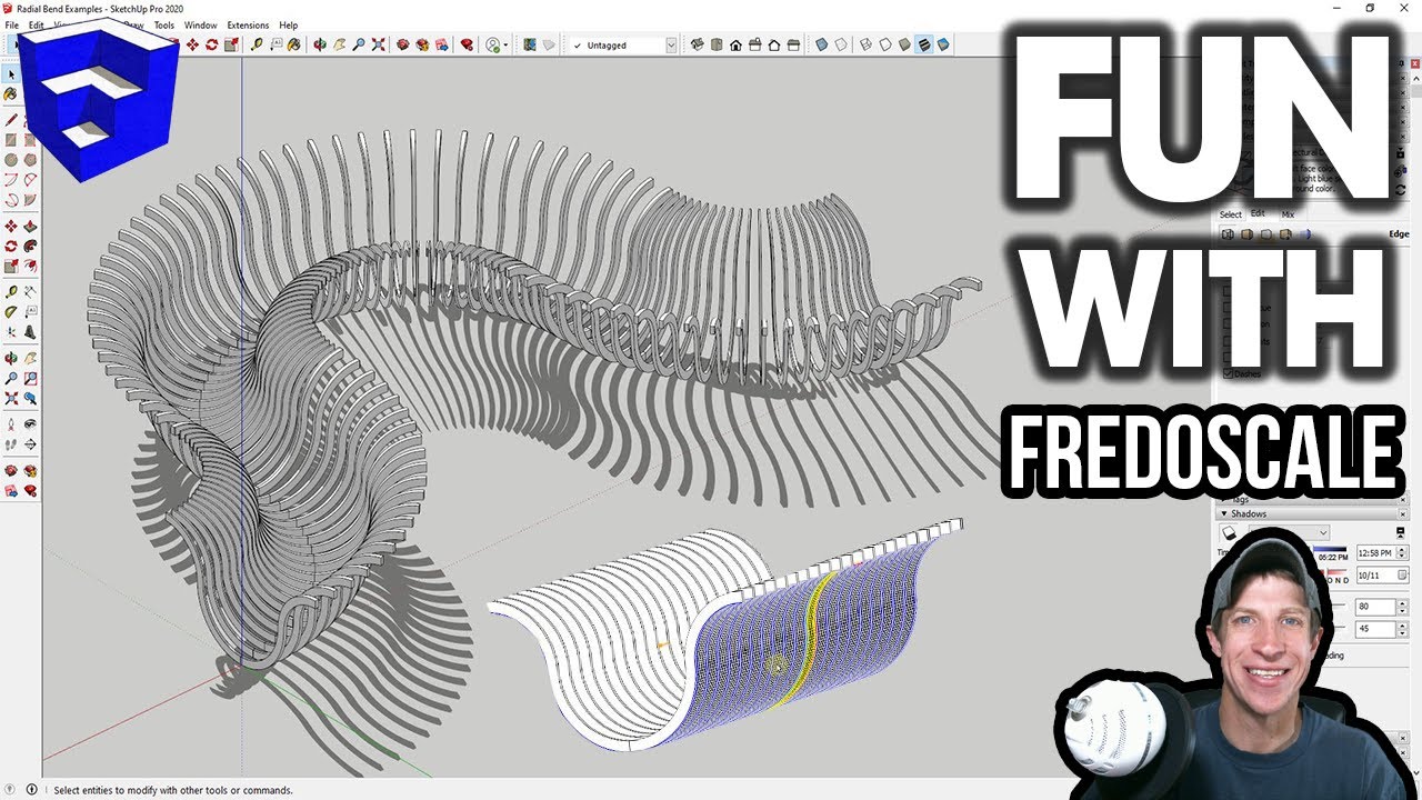 RADIAL BENDING Objects in SketchUp with FredoScale