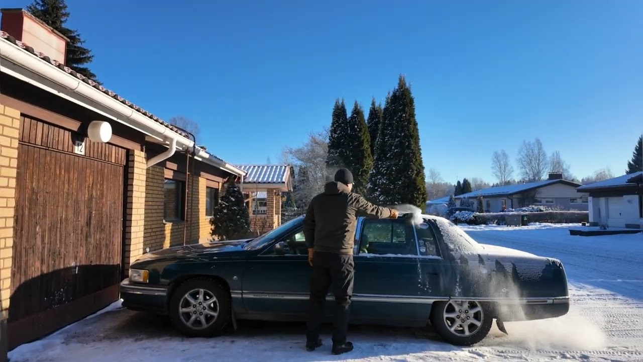 Pakkasyön-25.2c jälkeinen kylmäkäynnistys. Cadillac Deville 1996