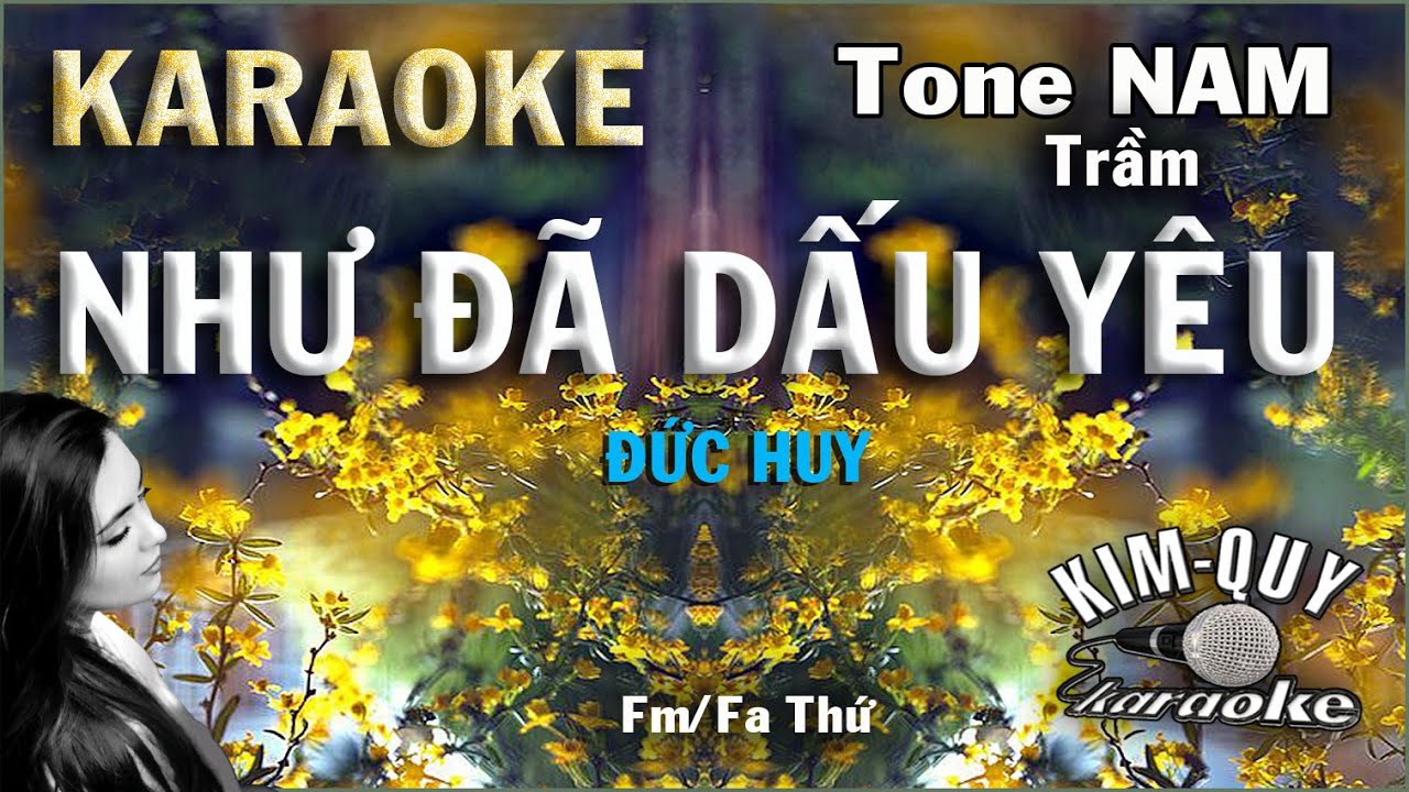 Karaoke NHƯ ĐÃ DẤU YÊU (Đức Huy) Ballad - Tone NAM Trầm (Fm/Fa Thứ) KIM QUY KARAOKE