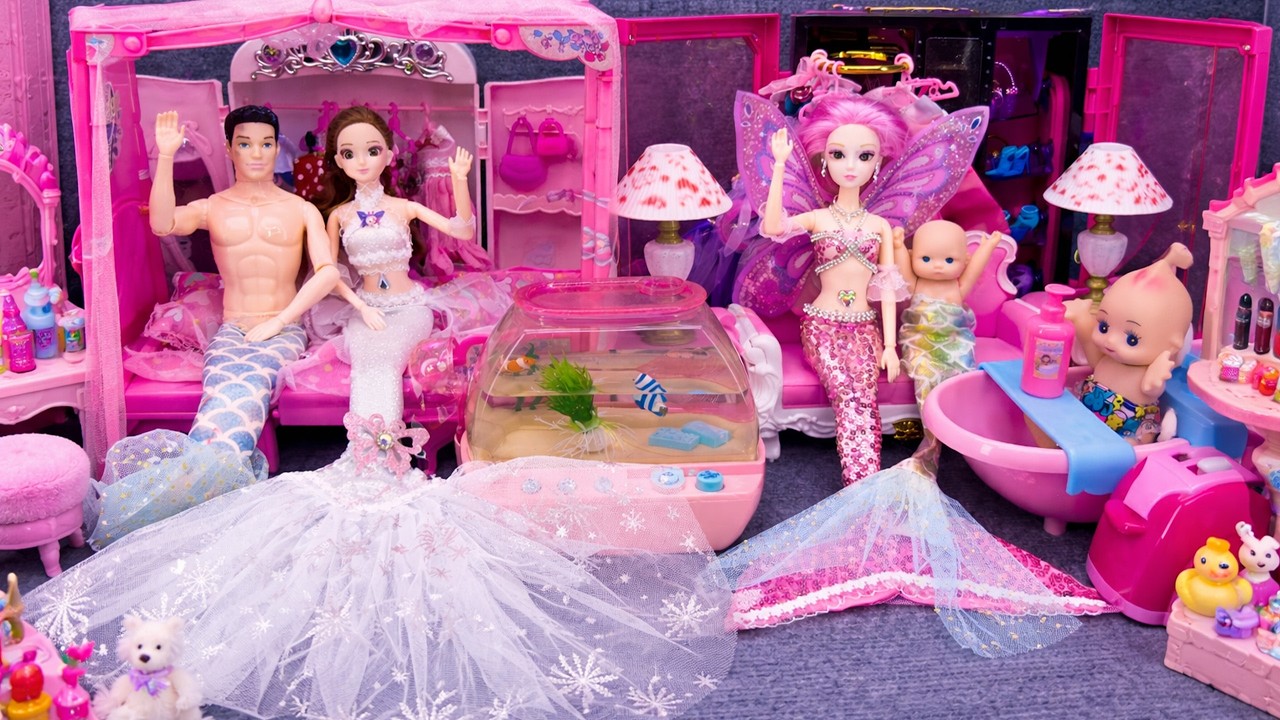 17 Minutes Satisfying with Unboxing Barbie Princess Pink Kitchen, Rock Bed Play Set Review Toys｜ASMR