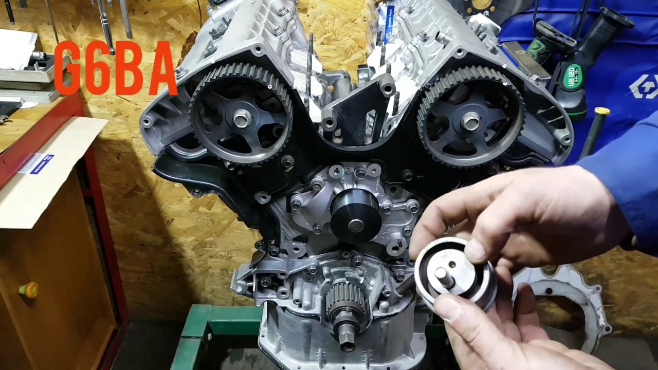 Hyundai G6BA установка ремня ГРМ