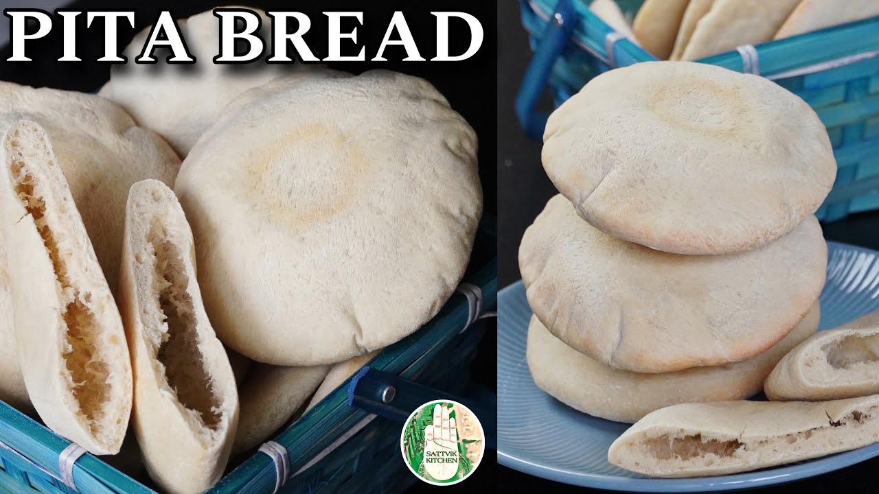 Pita Bread Easy Homemade recipe - How to make Pita Bread - Sattvik Kitchen