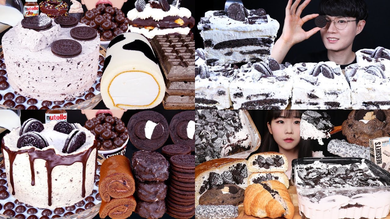 🍫 ASMR Oreo Cake Mukbang 😍 | Oreo Dessert, Ice Cream & Crunchy Eating Sounds