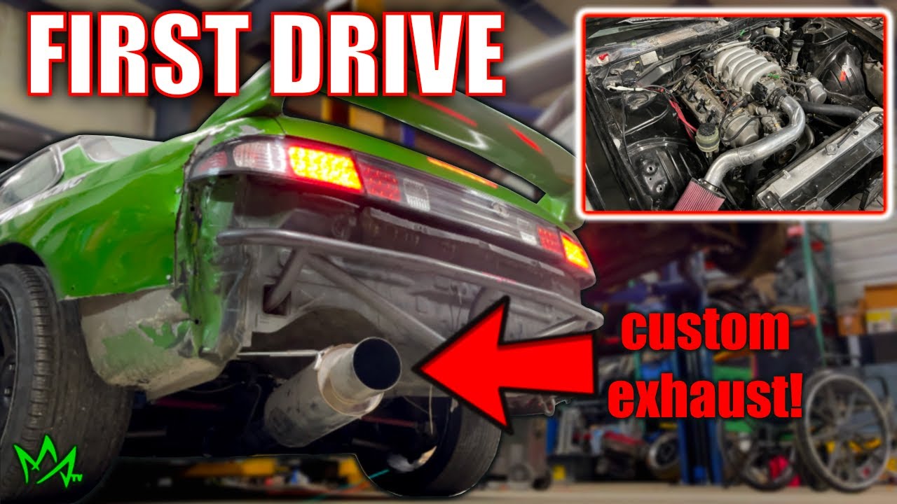 FIRST DRIVE! 1 Week 3UZ Engine Swap into Nissan 240sx before Gridlife!