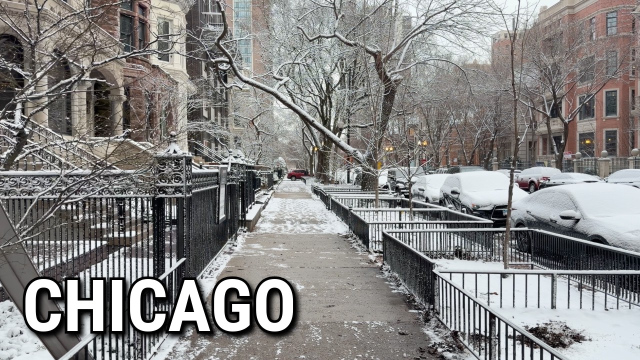 Chicago Snow Walk In GOLD COAST Walking Tour On Monday | March 16, 2026 | 4K 60fps Video
