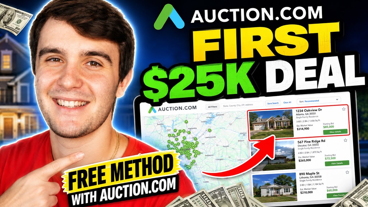 Как заключить свою первую оптовую сделку на 25 000 долларов с помощью Auction.com (БЕСПЛАТНЫЙ метод)