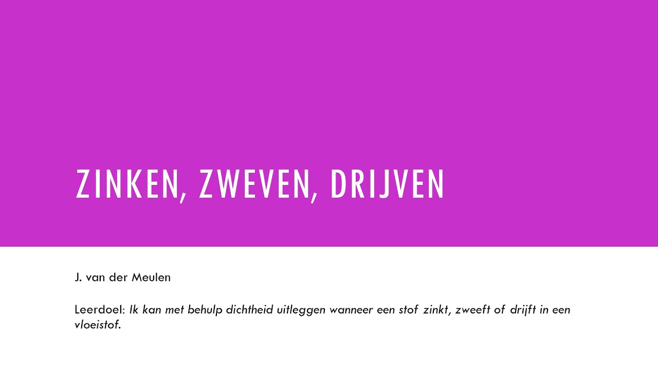 09 Zinken, zweven en drijven