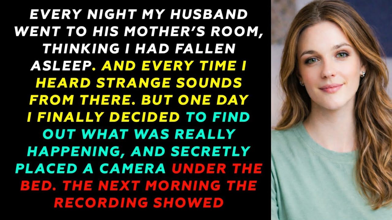 My husband would go to his mother-in-law's at night. I set up a camera. When I watched the....