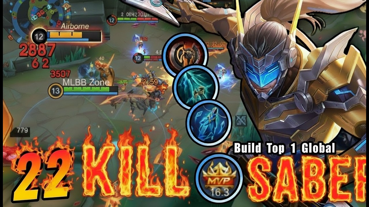 22 Kills!! BEST One Shot Saber Build 2026 (100% BROKEN) 🔥 | Top 1 Global Saber – MLBB