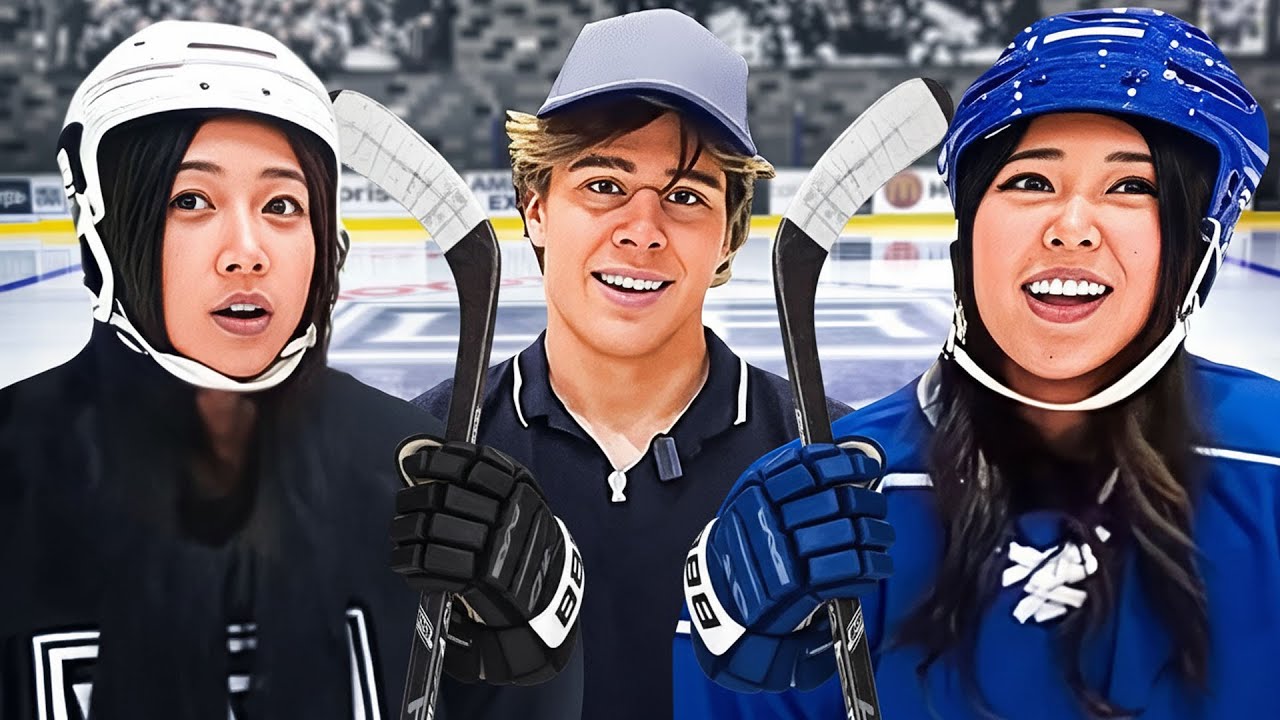Extra Emily Learns Ice Hockey W/ Blau & Nat!