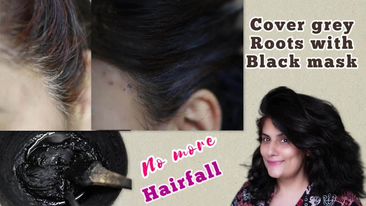 Technique to cover grey roots with homemade black mask | इस तरीक़े से आपके सफ़ेद roots को cover करें