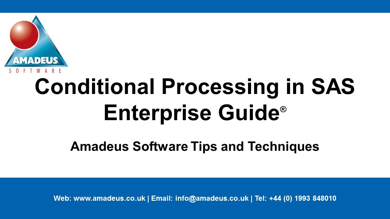 SAS Tip: Conditional Processing in SAS Enterprise Guide