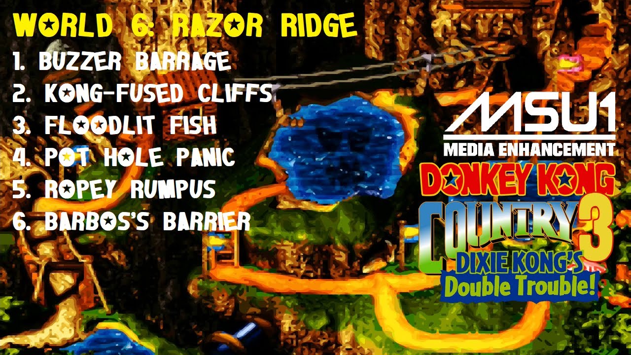 Donkey Kong Country 3 (SNES|GBA MSU1) (103%) (6|9) / World 6: Razor Ridge [4:3/4K@60]