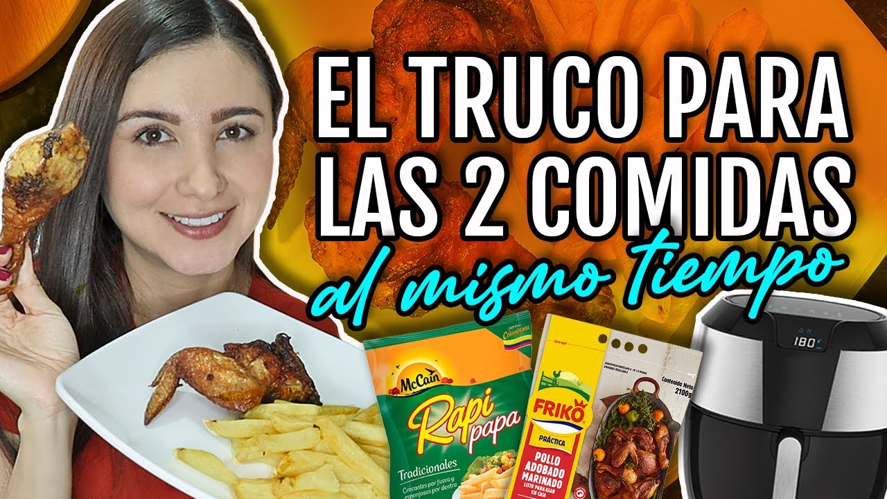 Preparando POLLO ASADO y PAPAS FRITAS al tiempo en la #FreidoraDeAire | Do It! Laura