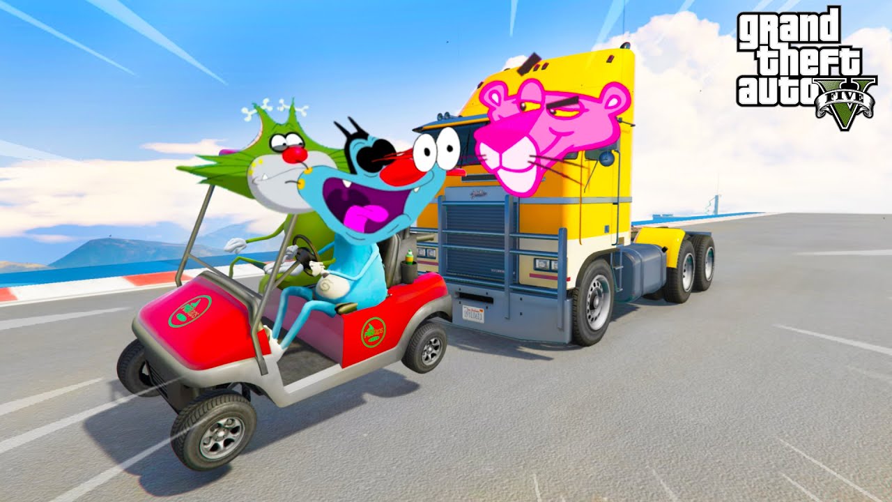 OGGY And JACK RUNNING FROM PINKA IN FACE TO FACE CHALLENGE (GTA 5 Funny Moments)