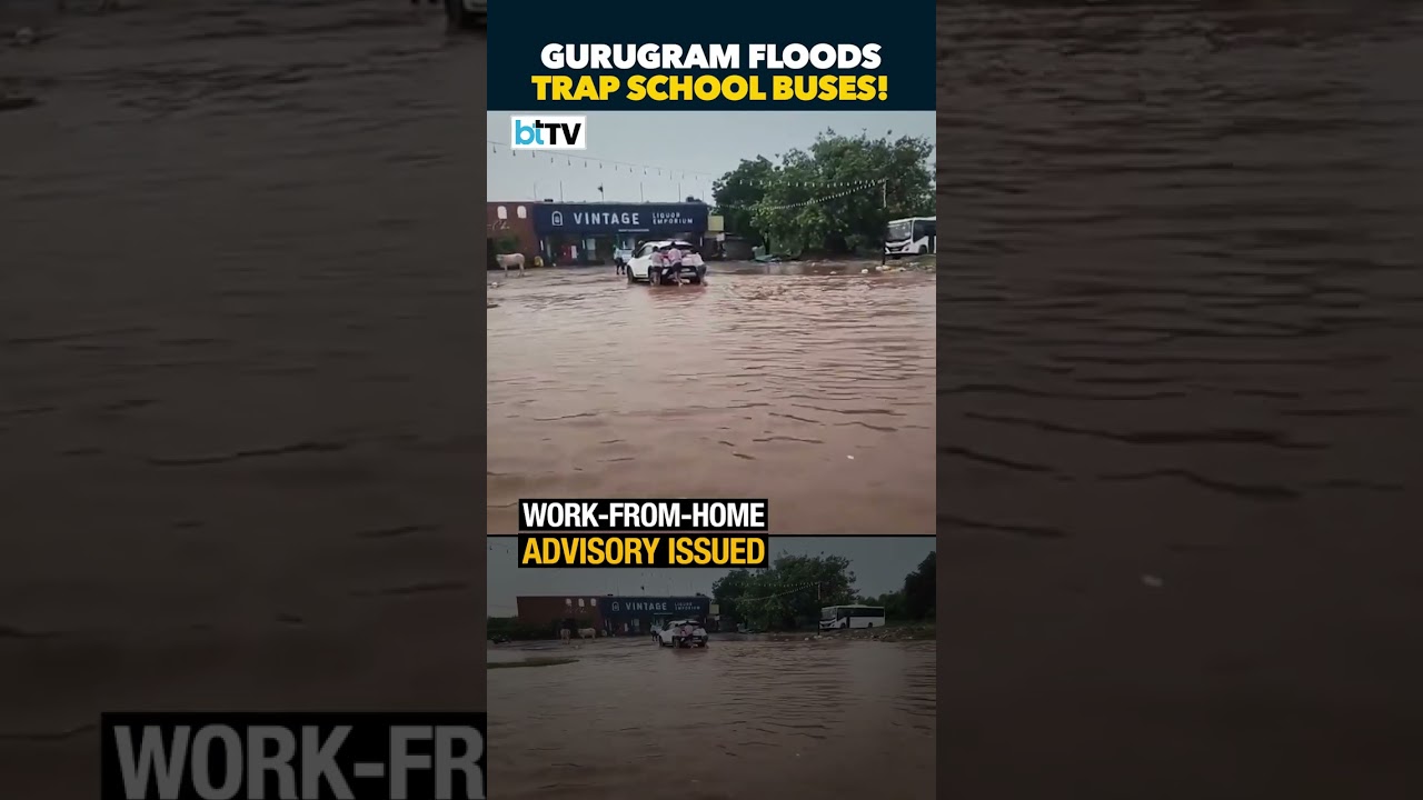 Gurugram Flooding: School Buses Stranded, Students Trapped For Hours Amid Heavy Rain