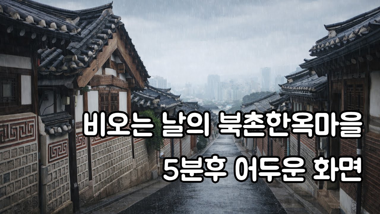 비오는 날의 북촌한옥마을ㅣ 빗소리ㅣ수면유도ㅣ백색소음ㅣ불면증해소ㅣ자장가ㅣASMRㅣ집중력향상ㅣRain sounds for sleeping l White noise