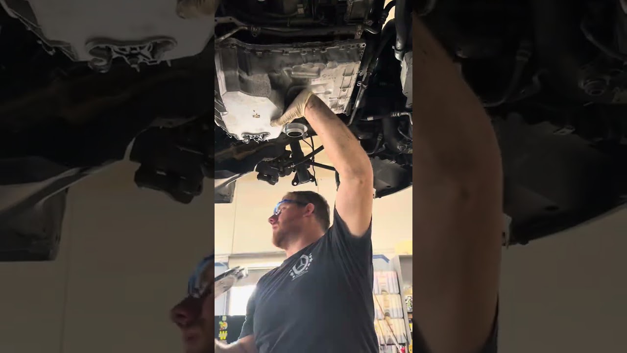 2012 #mercedes #c250 replacing the oil pan check it out #benztechjon #MercedesTech #MercedesRepair 