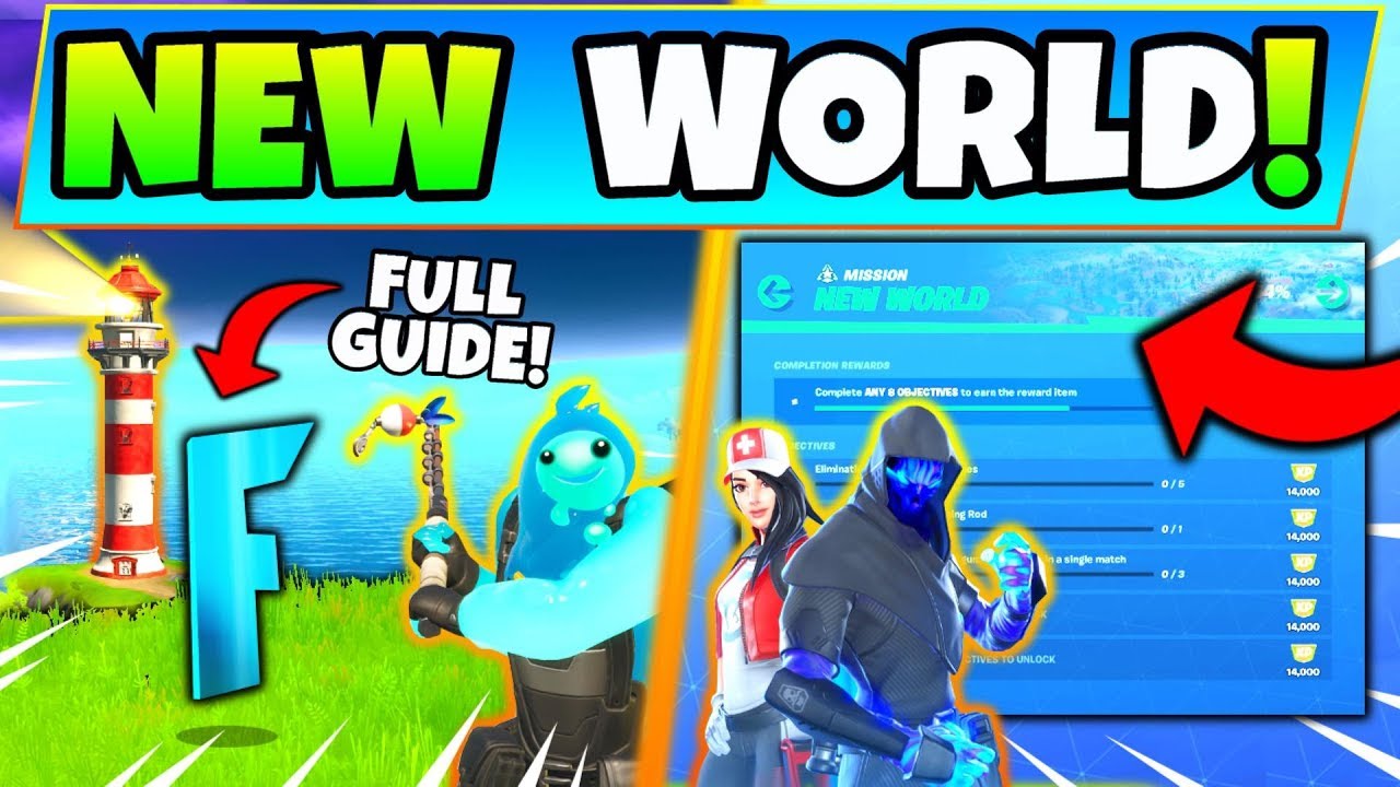 Fortnite NEW WORLD CHALLENGES CHAPTER 2: Landmarks, Hidden F, Fishing Rod (Season 11)