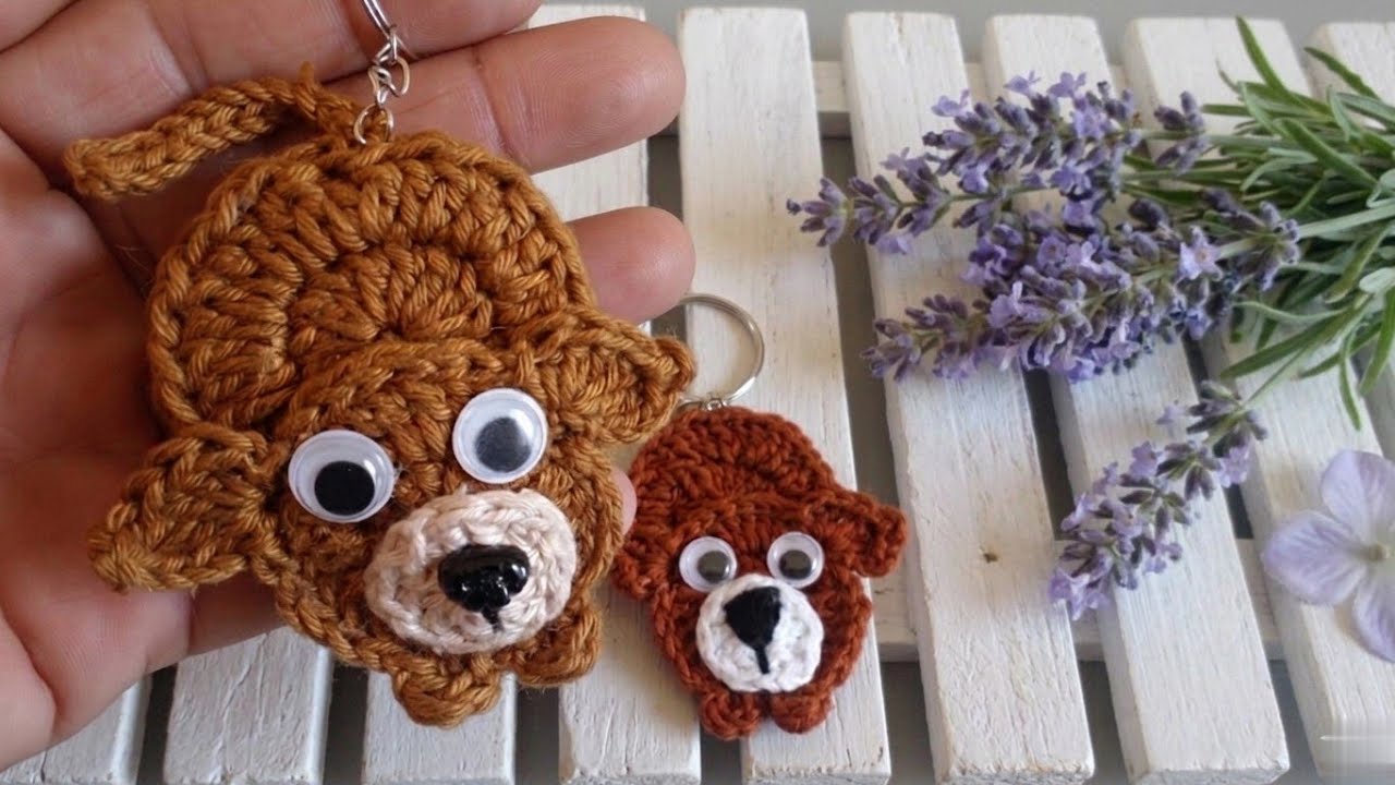 Chaveiro ou Aplique  Cachorrinho de crochê