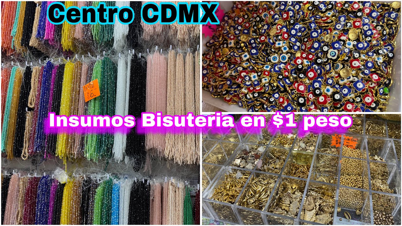 Remate Insumos Bisuteria desde $1 tiras de cristal, dijes centro cdmx 