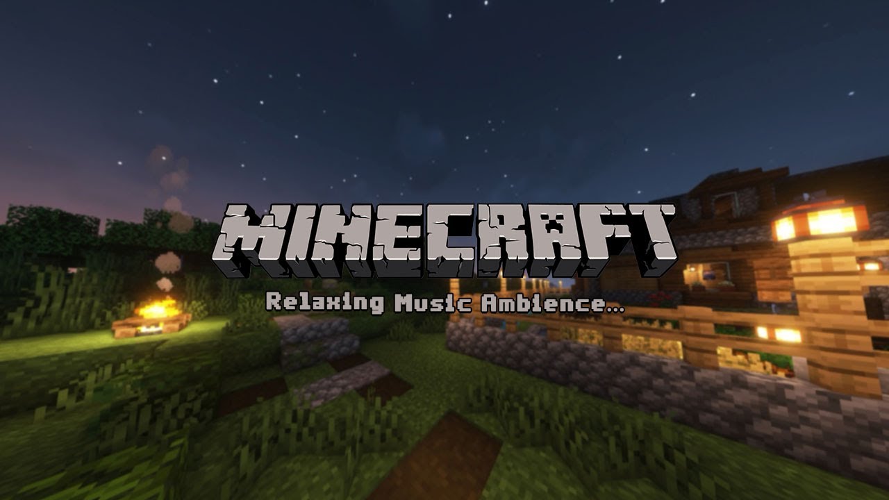 5 hours of relaxing Minecraft music with soft crackling fire ambience
