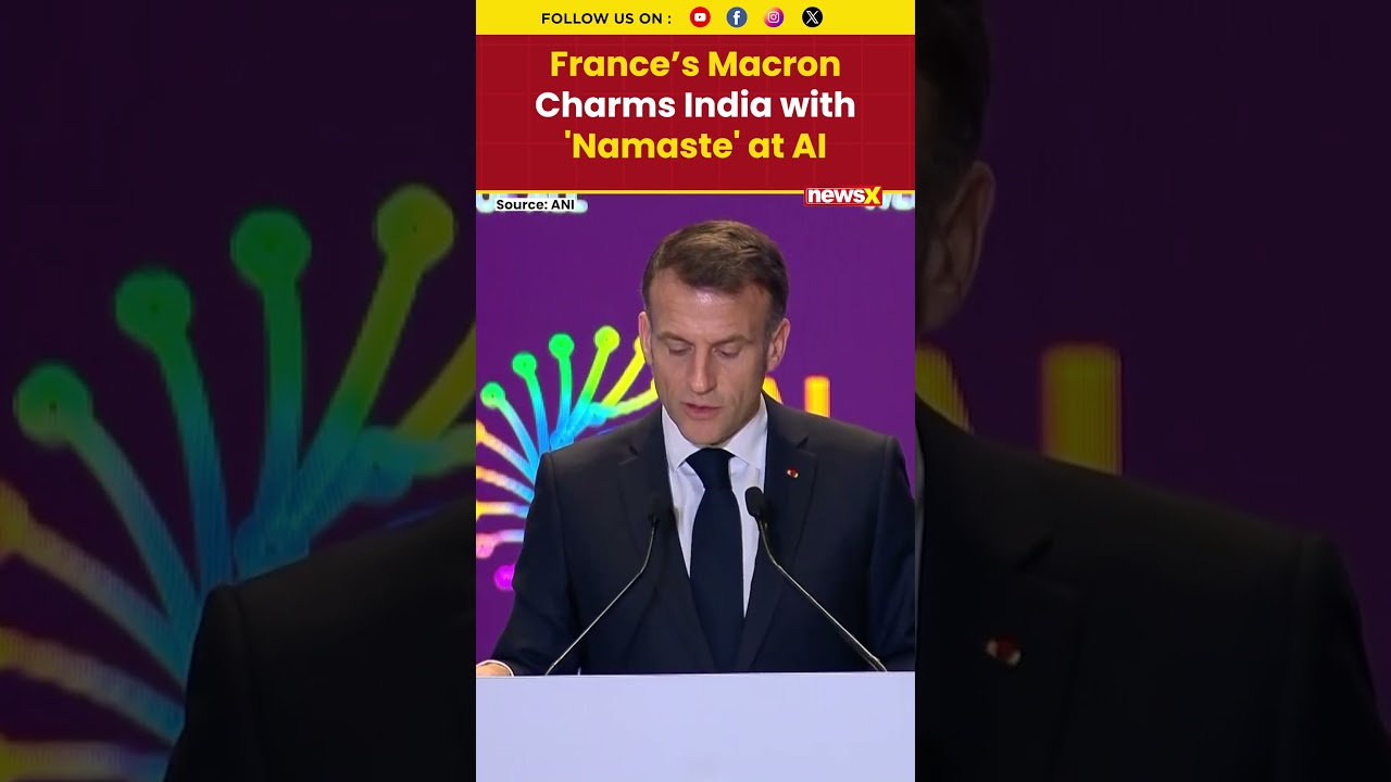 #watch | Macron Greets India with &lsquo;Namaste&rsquo;, Ends with &lsquo;Jai Ho&rsquo; at AI Impact Summit 2026 #shorts
