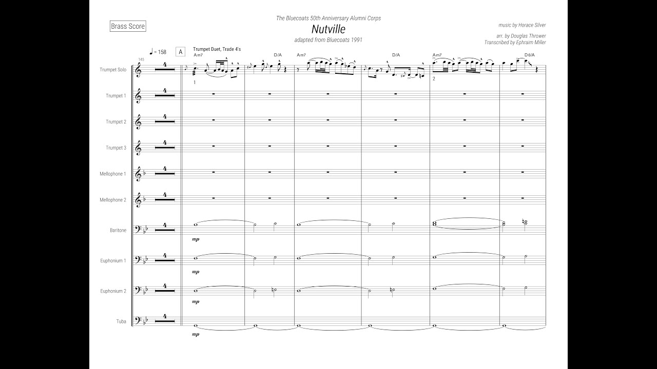 Bluecoats Alumni Corps 2022 - Autumn Leaves & Nutville (Hornline Transcription)