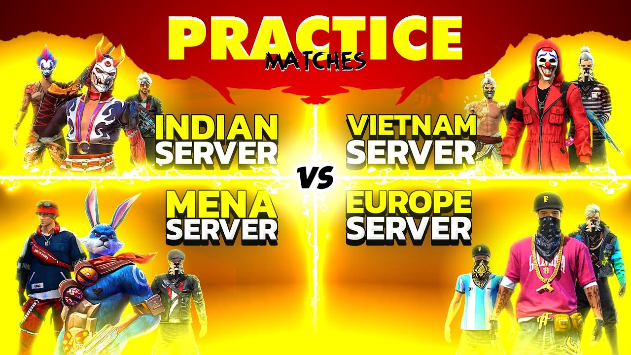 FREE FIRE INDIA VS MENA SERVER CLASH SQUAD PRACTICE MATCHES IN MENA SERVER - FREE FIRE LIVE