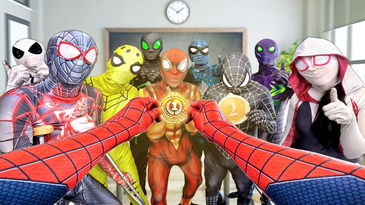 I Became Spider-Man and Try To Win The Gold Medal at School !! ( Football Match , Nerf War POV )