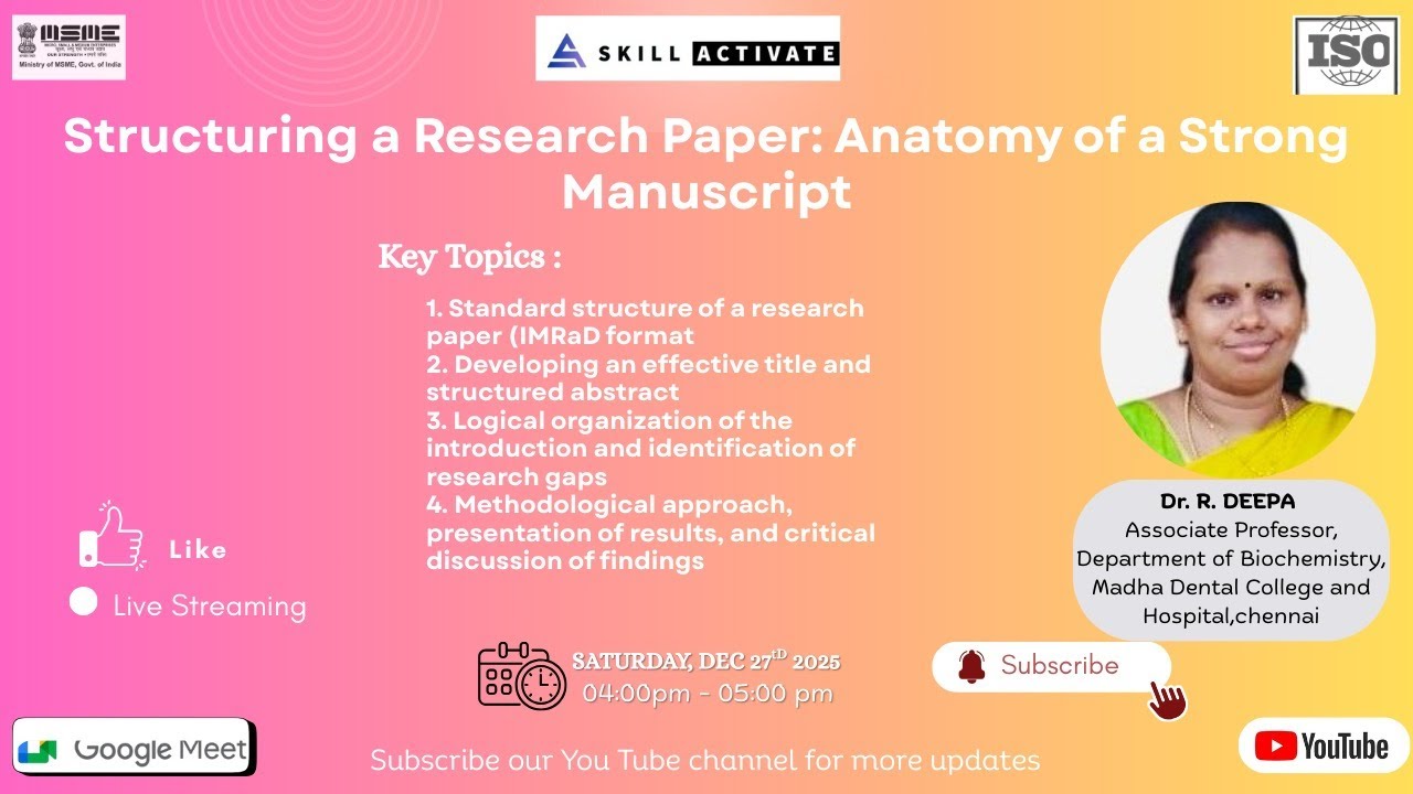 Structuring a Research Paper: Anatomy of a Strong Manuscript