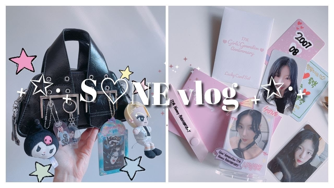[S♡NE vlog] snsd + taeyeon unboxings | bag deco 🍀🐬