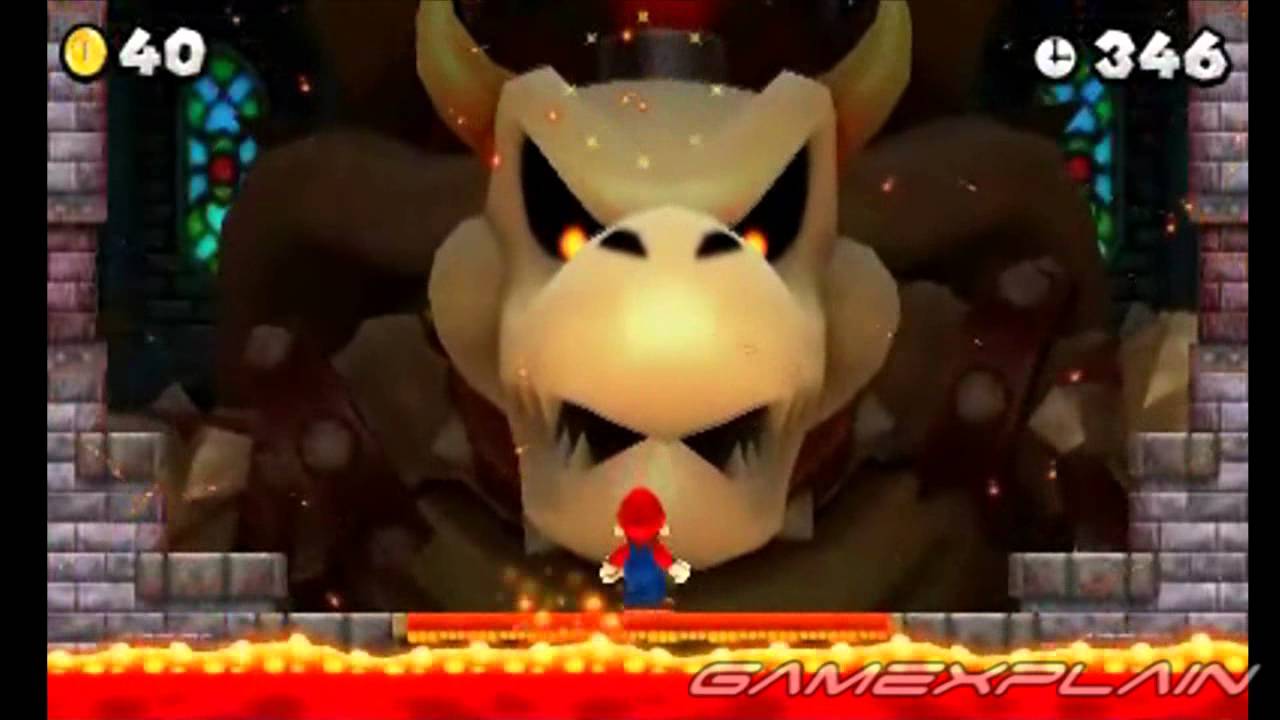 New Super Mario Bros 2: Dry Bowser Boss Battle (Spoilers! - HD Quality)