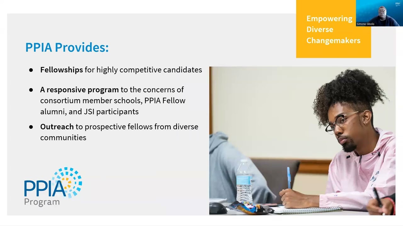 Advisor Webinar: Introduction to the PPIA Fellowship Program - Junior Summer Institute (JSI)