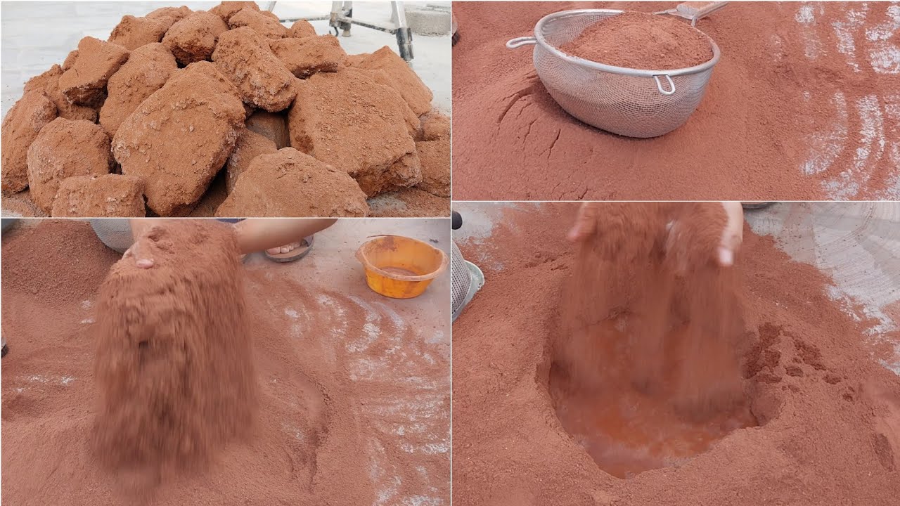 ASMR: Pure Red dirt floor crumbling sifting&Pouring Requst video