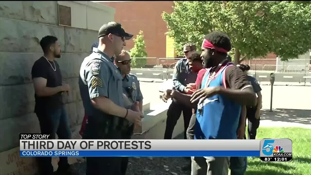 CSPD officers join protesters at City Hall demanding justice for George Floyd