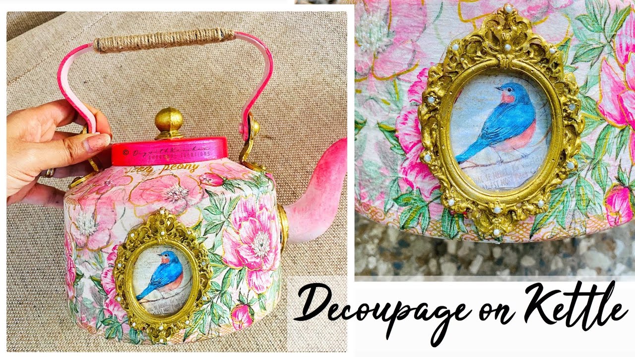 DIY Kettle Art | How to Decorate Kettle | Decoupage on Kettle | Home Decor With KETTLE