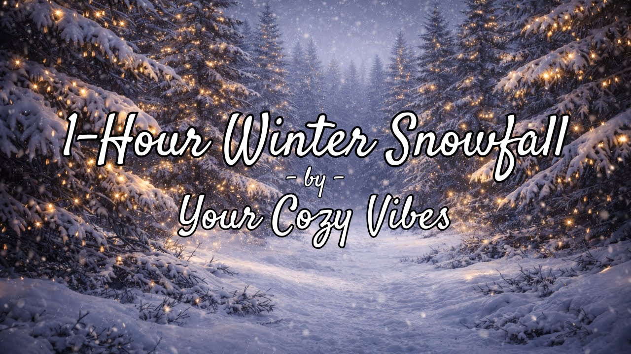 1 Hour Silent Snowy Forest Path | Relaxing Winter Snowfall Loop | Calming Motion