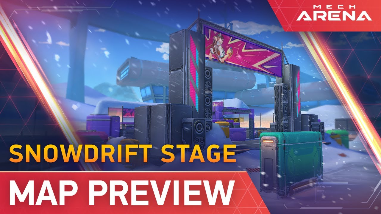 Map Preview: Snowdrift Stage | New Deathmatch 5v5 Map Trailer | Mech Arena