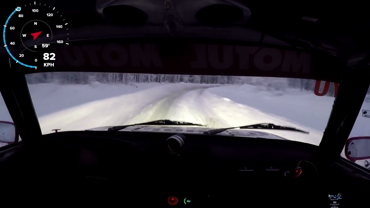 Yritettiin pitää vähän reilumpaa vauhtia tällä pätkällä. Arctic Lapland rally 2023 EK6