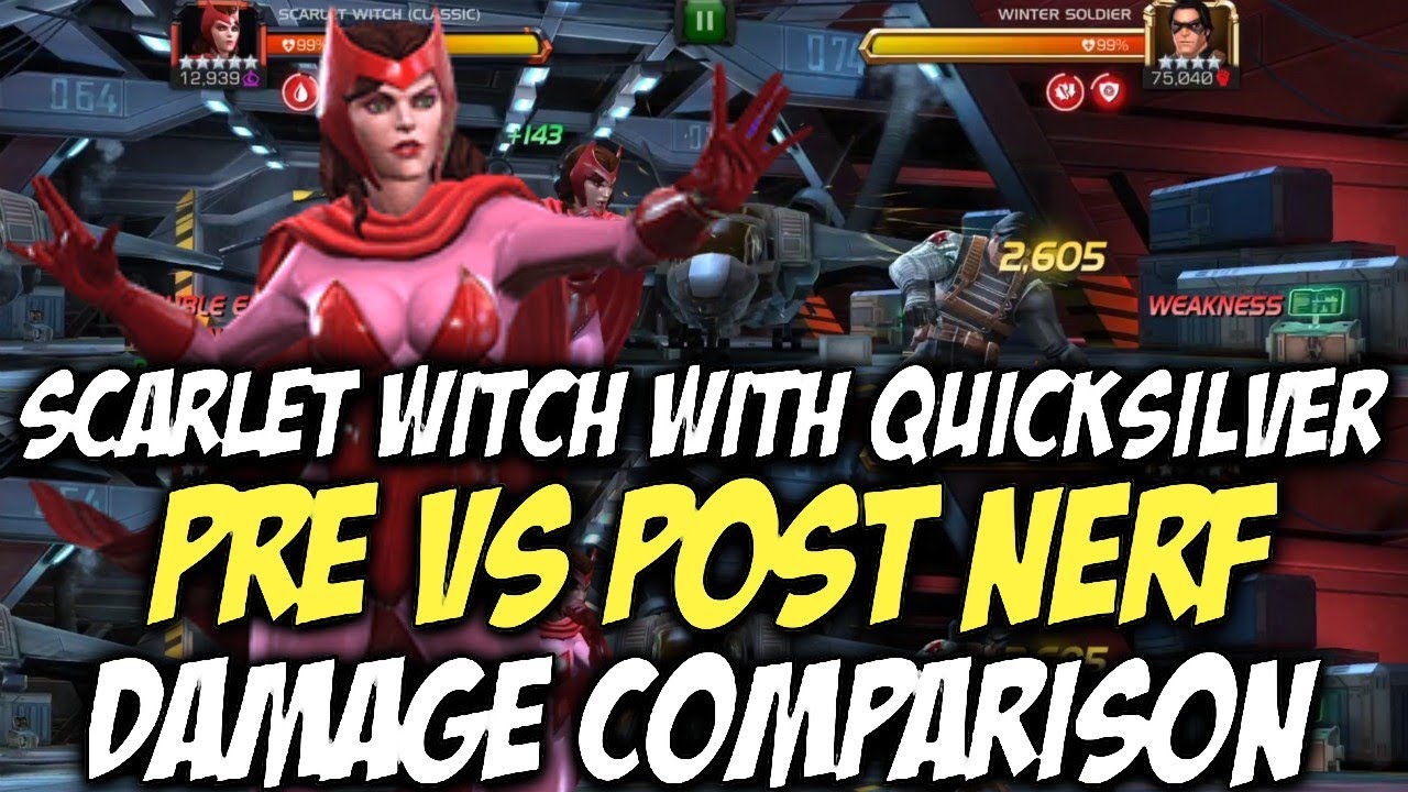 Scarlet Witch With Quick Silver Pre Vs Post Nerf Damage Comparison | Was The Nerf Needed? | MCOC