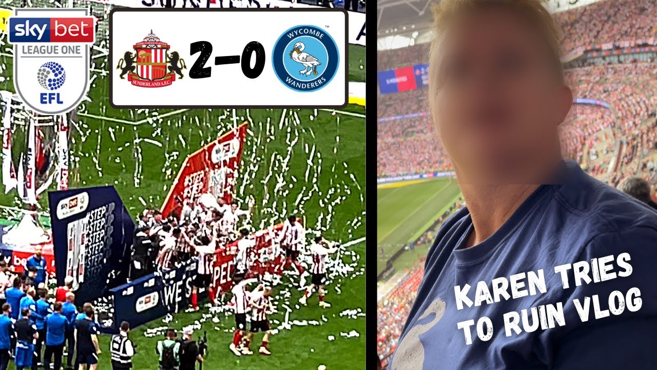 SUNDERLAND PROMOTED IN AKINFENWA'S LAST GAME!!| Sunderland vs Wycombe Vlog