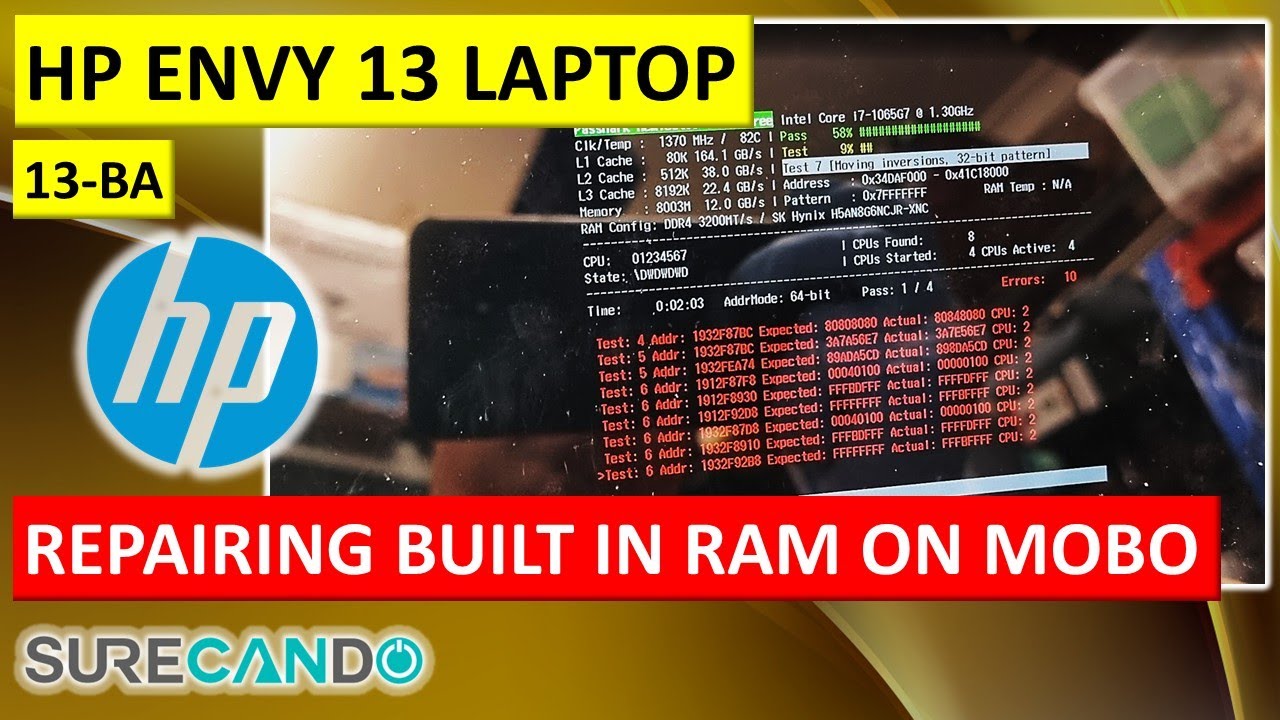 HP Envy 13 (13-BA) Soldered RAM Failure - Complete Repair Process