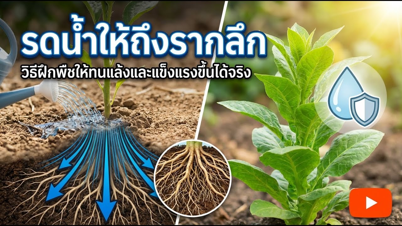 รดน้ำให้ลึก หยั่งรากแข็งแรง: ฝึกต้นไม้ต้านแล้งได้เอง