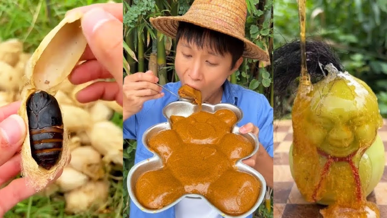 Candied hawthorn made with silkworm pupae?| Chinese Mountain Forest Life And Food #MoTiktok #Fyp